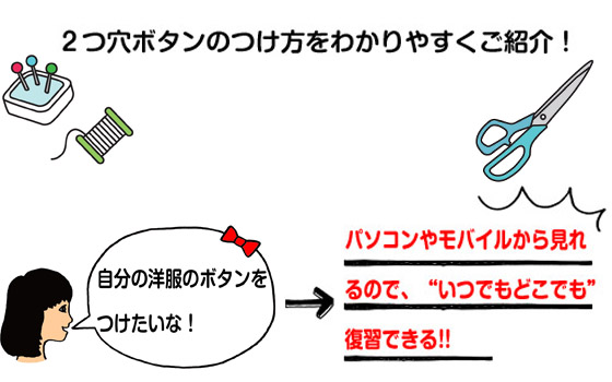 ボタンのつけ方 はじめてのソーイング 青葉出版